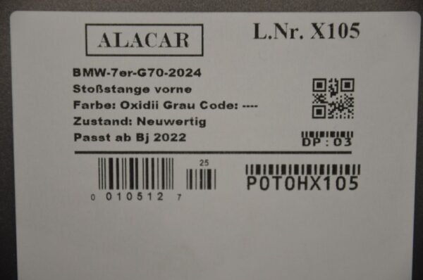 BMW 7er G70 M-paket Stoßstange Bumper vorne 5A45BF8 X105