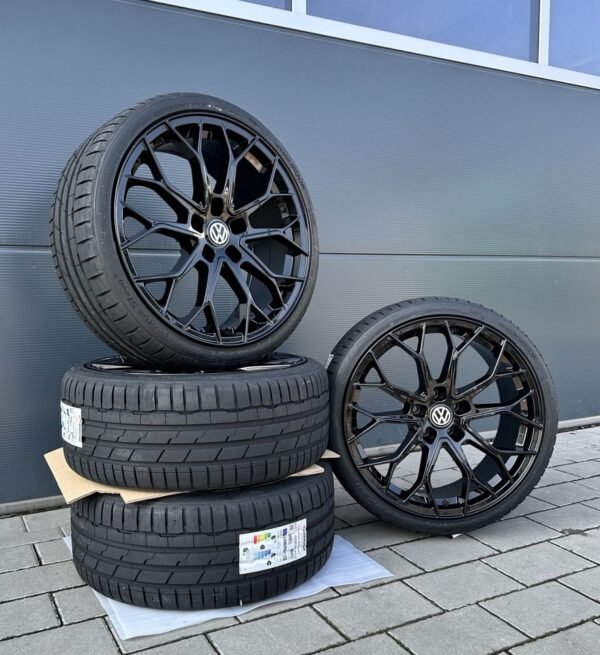 FF Wheels FF01 19 Zoll Sommerräder für VW Golf 5 6 7 8 GTI GTD GTE Passat Scirocco EOS Jetta CC eGolf Audi A3 S3 A4 B6 B7 8P 8V GY Felgen Reifen Räder schwarz Performance...