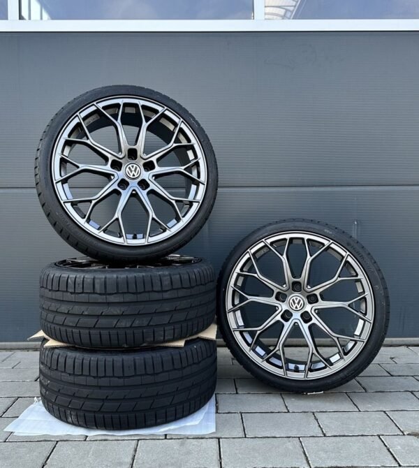 FF Wheels FF01 19 Zoll Sommerräder für VW Golf 5 6 7 8 GTI GTD GTE Passat Scirocco EOS Jetta CC eGolf Audi A3 S3 A4 B6 B7 8P 8V GY Felgen Reifen Räder schwarz Performance...