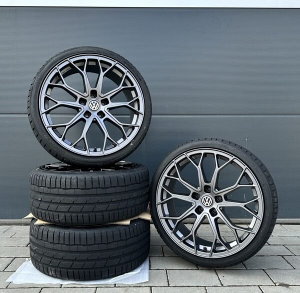 FF Wheels FF01 19 Zoll Sommerräder für VW Golf 5 6 7 8 GTI GTD GTE Passat Scirocco EOS Jetta CC eGolf Audi A3 S3 A4 B6 B7 8P 8V GY Felgen Reifen Räder schwarz Performance...